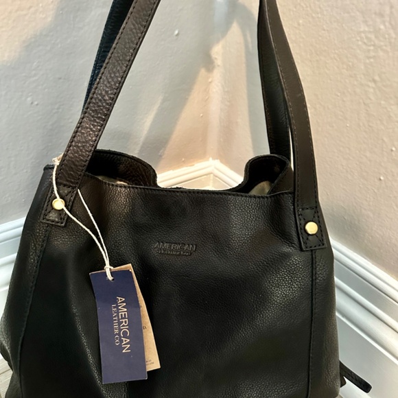 AMERICAN LEATHER CO - Liberty Leather Shoulder Bag Black - Picture 2 of 11
